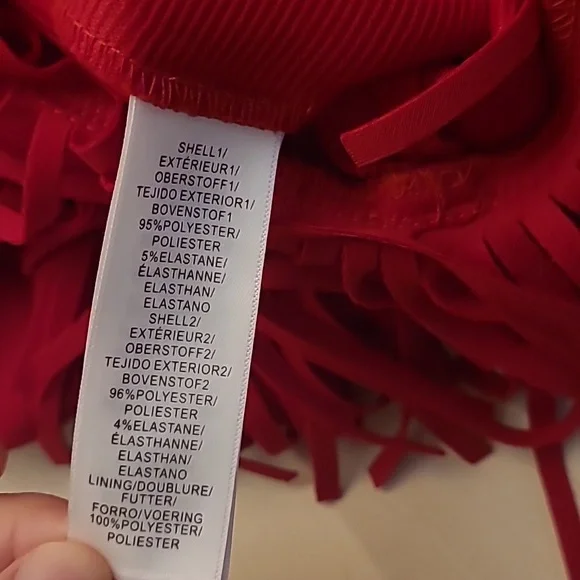 EUC Adrianna Papell Red Double Fringe Hem Sleeveless Cocktail Dress - Picture 11 of 14